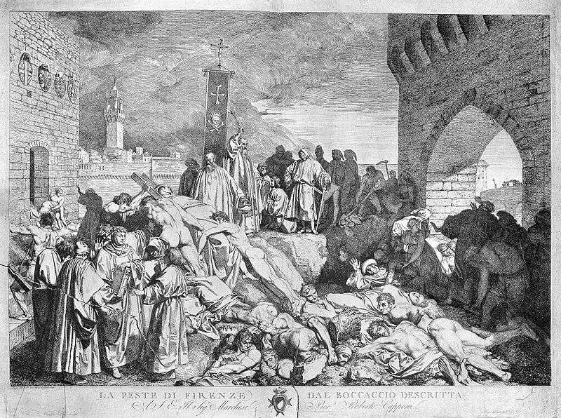 Death in Florence during the Black Death in 1348